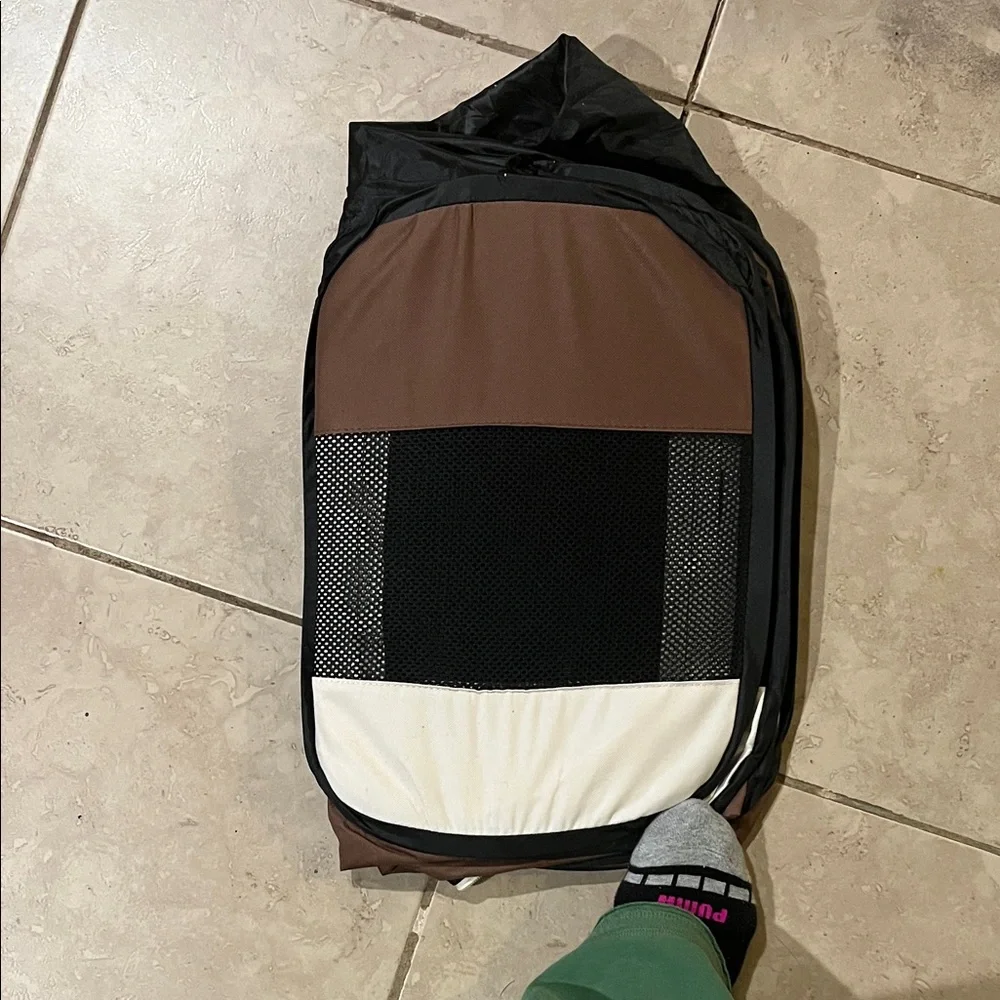 Brown and Black Pet Playpen
